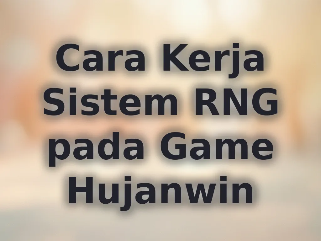 Cara Kerja Sistem RNG pada Game Hujanwin